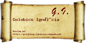 Golobics Ignácia névjegykártya